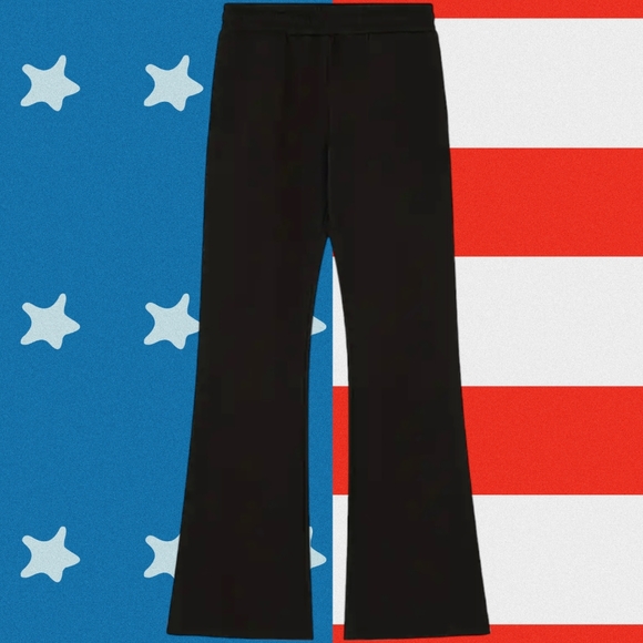 NWT Men's Trendy Black Flare Pants With 3 Crosses Printed by the pockets Size M - Picture 5 of 8